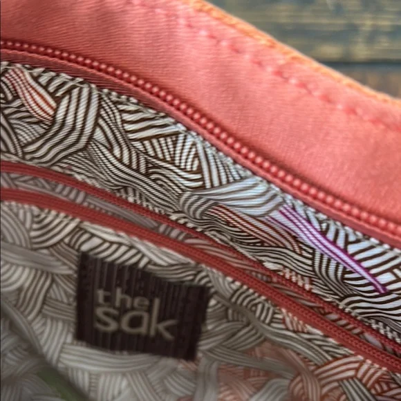 The Sak Pink and Tan Shoulder Bag with Braided Strap - Picture 8 of 14